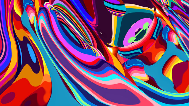 Vibrant abstract colorful swirl pattern with dynamic fluid shapes