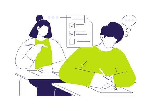 Writing test isolated cartoon vector illustrations.