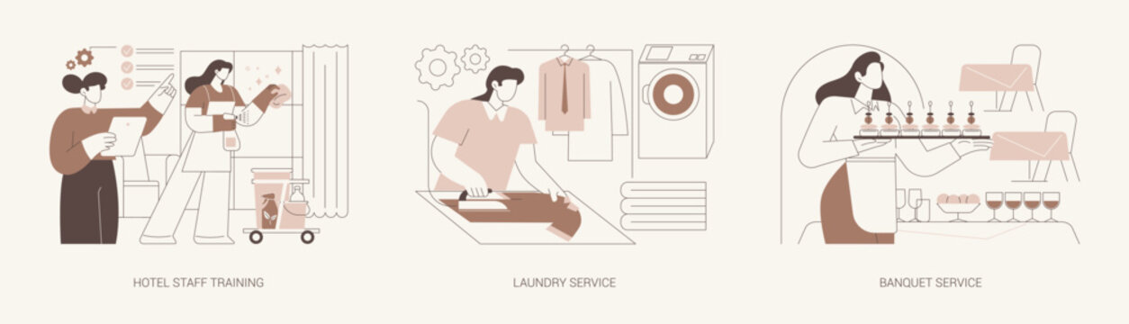 Hotel business isolated cartoon vector illustrations se