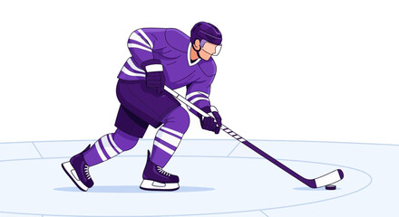 Obraz premium Dynamic Ice Hockey Player In Action Minimalist Illustration