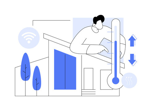 Automated Thermostat Control abstract concept vector illustration.