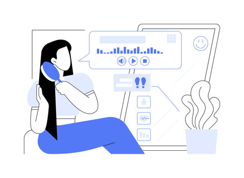 Voice-Activated Smart Mirror abstract concept vector illustration.