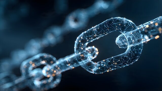 Abstract Digital Blockchain Network Connection.