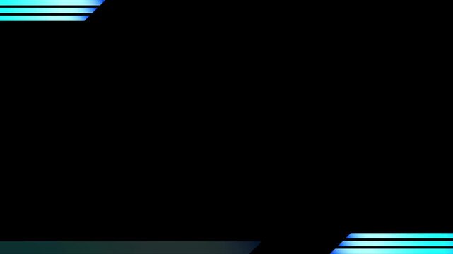 A futuristic cyber-blue motion frame with the outline of a digital HUD interface against a black background.