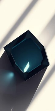 Geometric puzzle box awaits decryption, secrets held within its angles ,  cryptex,  clue