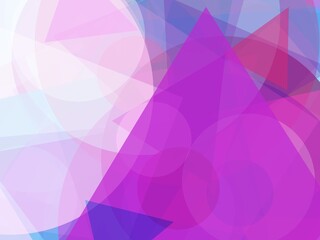 Fototapeta premium Abstract geometric background with colorful overlapping shapes, triangles and circles