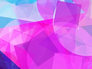 Fototapeta premium Abstract geometric background with colorful overlapping shapes, triangles and circles