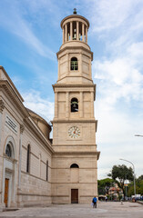 Fototapeta premium Bell tower of Basilica of Saint Paul outside Walls in Rome, Italy