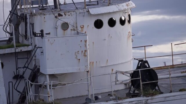 Rusty Ship Bridge Close Up Ushuaia Argentina