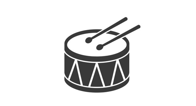 Black and white drum with sticks.