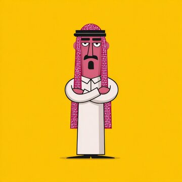 a cartoon saudi character