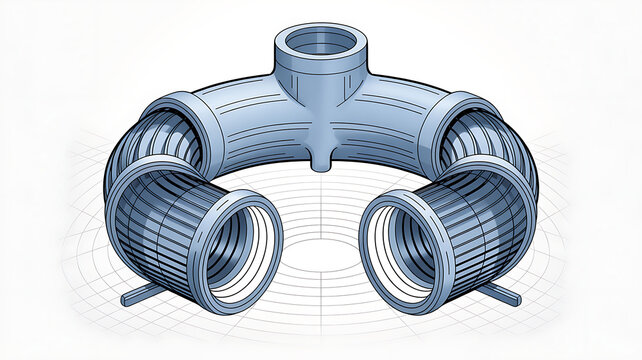 Blue and silver metallic wire coils with cylindrical spool on white background, blue wire coil