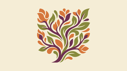 Obraz premium Elegant floral design with vibrant colors and intricate details on a light background.