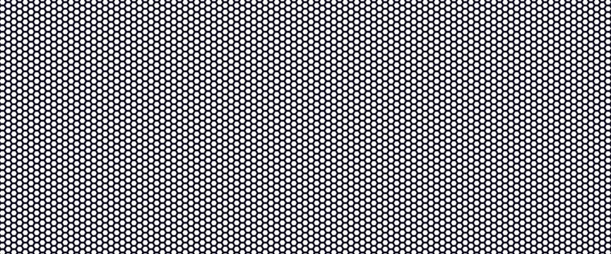 Fiber honeycomb with dense carbon hexagon on black for tech print. Small solid nano hex cells cover the surface in a tight uniform pattern. Dark honeycomb vector for abstract design.
