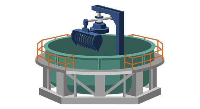 Industrial Water Treatment Tank with Overhead Crane System.