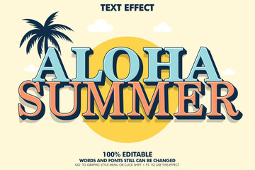 Aloha summer editable text effect © Nur-uz-zaman