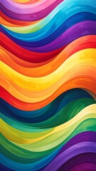 Fototapeta premium A vibrant abstract artwork featuring wavy lines in rainbow colors