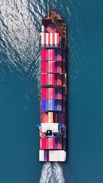 Container ship navigating busy trade routes while managing global supply challenges and shipping delays
