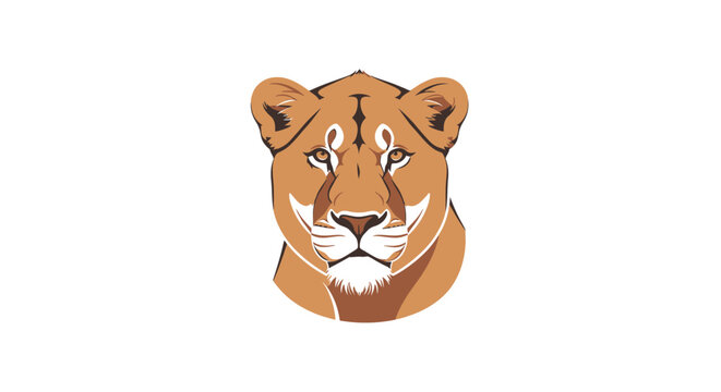 Majestic lioness head vector illustration icon
