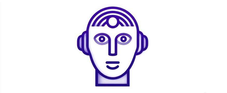 digital ai helper and conversational bot depicted as a playful line art echo