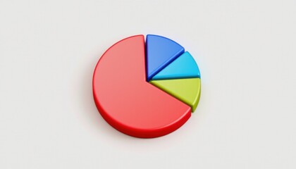 Obraz premium 3D pie chart illustration in vibrant colors for data visualization and analysis