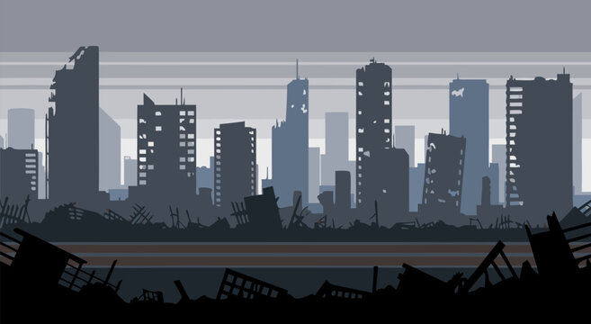 Urban decay landscape illustration vector a9 eps urban landscape illustration vector