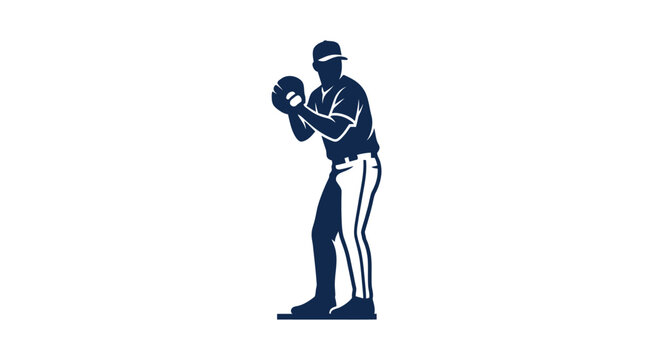 Baseball Pitcher Silhouette in Preparation to Throw