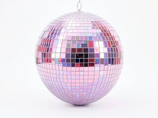 Fototapeta premium Floating Disco Ball Isolated on White Background 
