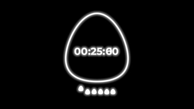 Easter Countdown Timer with Glowing Egg Loading Animation on Black Background Loop