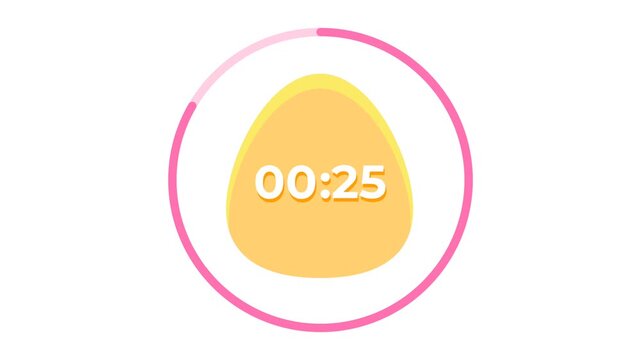 Easter Egg Circular Countdown Timer with Ring Loading Progress Animation Loop
