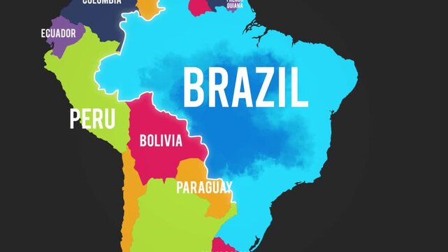 Brazil 3D Map Animation With Glowing Line