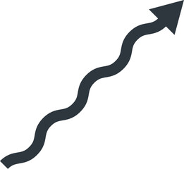 Fototapeta premium wavy upward arrow growth trend symbol business direction icon eps vector