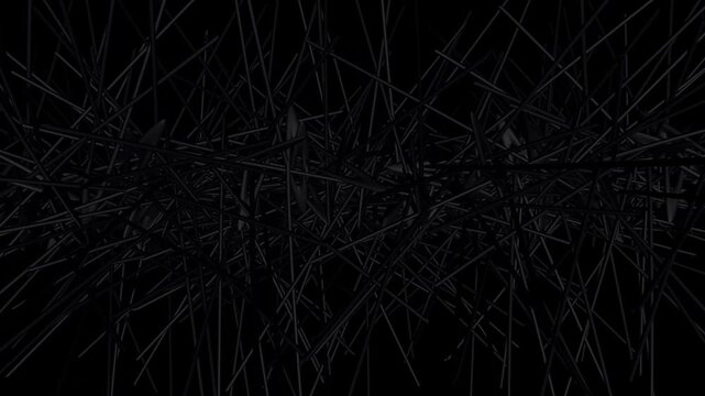 3d abstract looped background with neon light, multicolored flashes of light bulbs of unusual shapes. Curved lines flash bright in the dark. VJ loop motion design bg.
