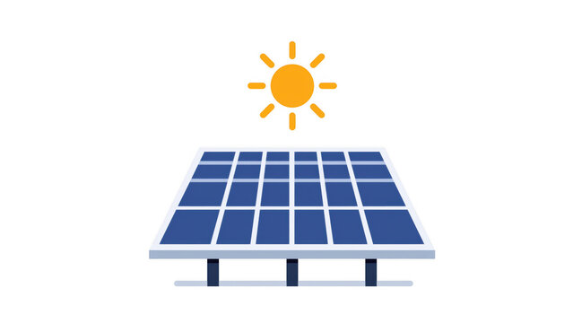 Solar panels absorb sunlight to produce clean energy, created AI, PNG