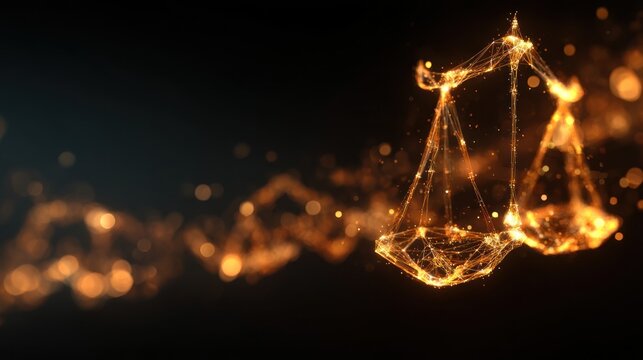 Abstract illustration of scales justice concept