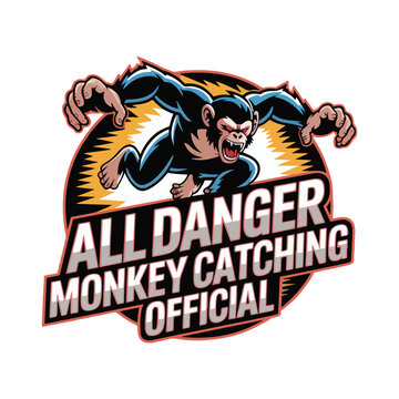 all denger monkey logo design vector illustrator