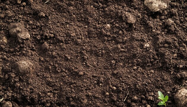 Rich Dark Soil Background with Earthy Brown Texture Ideal for Gardening and Agricultural Purposes