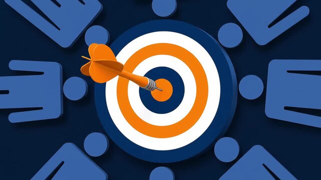 Strategic business target achievement through collaborative teamwork, symbolizing precise goal-setting, successful execution, and unified organizational objectives