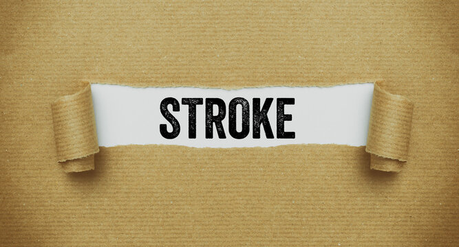 Torn paper revealing the word Stroke