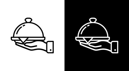Fototapeta premium Food Delivery White Icon Set Design