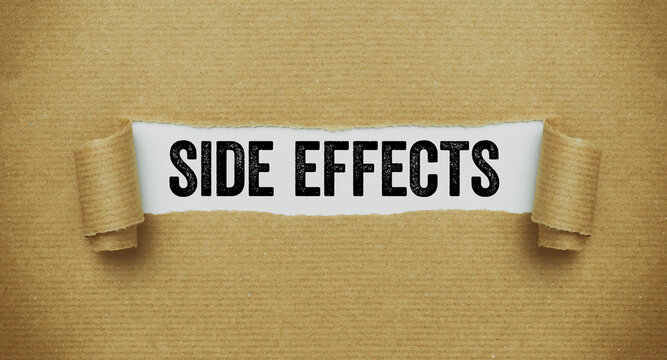 Torn paper revealing the word Side effects