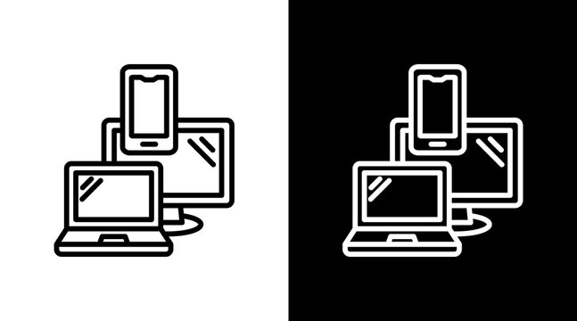 Device White Icon Set Design