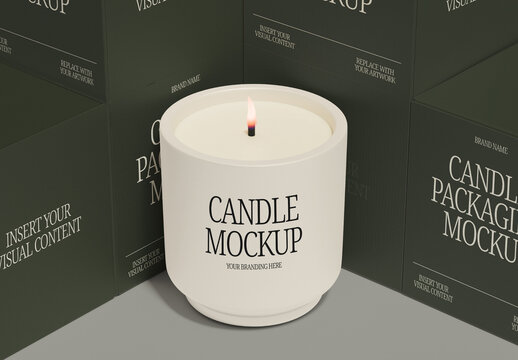 Candle Packaging Box Mockup
