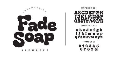 Fade Soap Retro Groovy Bubble Font Alphabet Vector for Y2K Aesthetic Pop Art and Playful Design © happy