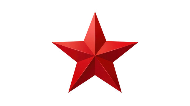 A red star symbol on a black background on transparent background