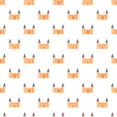 Obraz premium Cartoon castle icons creating a decorative graphic design wallpaper