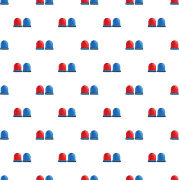 Seamless pattern featuring pairs of red and blue emergency vehicle siren lights
