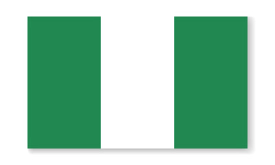 Obraz premium Nigeria national flag in flat style. Vector flat background.