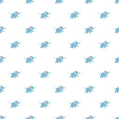 Fototapeta premium Cute blue elephants creating a sweet seamless background for textile and baby products