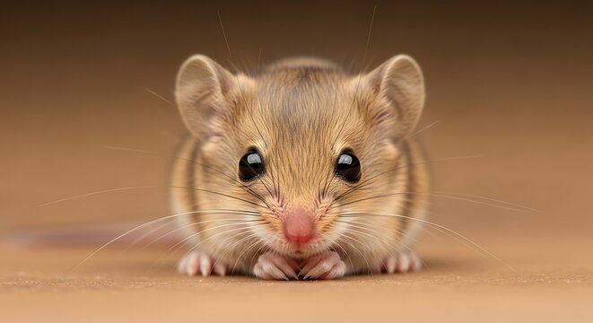 Adorable Mouse Portrait - A Close-Up View of a Cute Rodent.